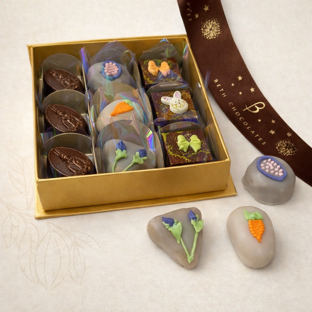 CAIXA 9 BOMBONS E FONDANT PASCOA